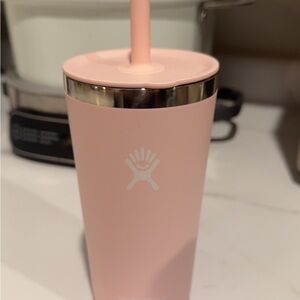 Hydro Flask Pink Tumbler with Straw